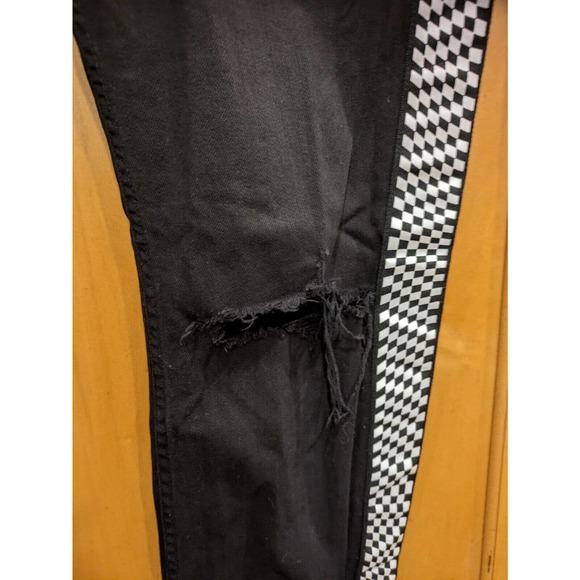 Empyre Jeans‎ Mens 38 Recoil Stretch Black Skinny Checker Race Print Destroy - Picture 6 of 6